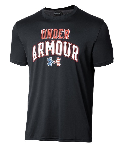 UNDER ARMOUR(アンダーアーマー)の「UAテック ショートスリーブ USフラッグ(トレーニング/メンズ)(Tシャツ/カットソー・メンズ・ブラック/ホワイト・3XL/S/XL/M/XXL/L)」の1枚目の写真