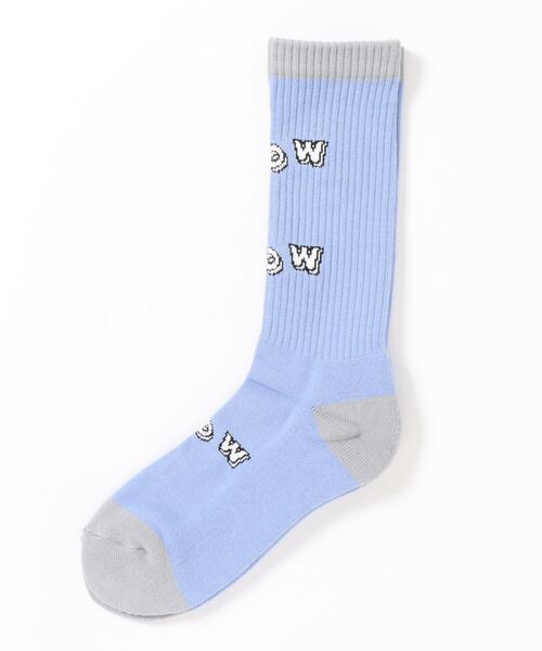 MR.EVERYDAY`S（ミスターエブリデイズ）の「MR.EVERYDAY’S ミスターエブリデイズ / ロングソックス 靴下 日本製ロゴソックス ('WOW LOGO) / MR-E073-102（ソックス/靴下・メンズ・ブラウン/スカイブルー・FREE）」の3枚目の写真