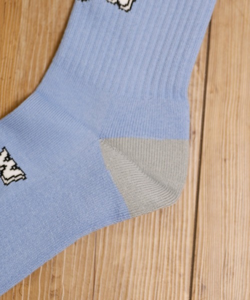 MR.EVERYDAY`S（ミスターエブリデイズ）の「MR.EVERYDAY’S ミスターエブリデイズ / ロングソックス 靴下 日本製ロゴソックス ('WOW LOGO) / MR-E073-102（ソックス/靴下・メンズ・ブラウン/スカイブルー・FREE）」の8枚目の写真