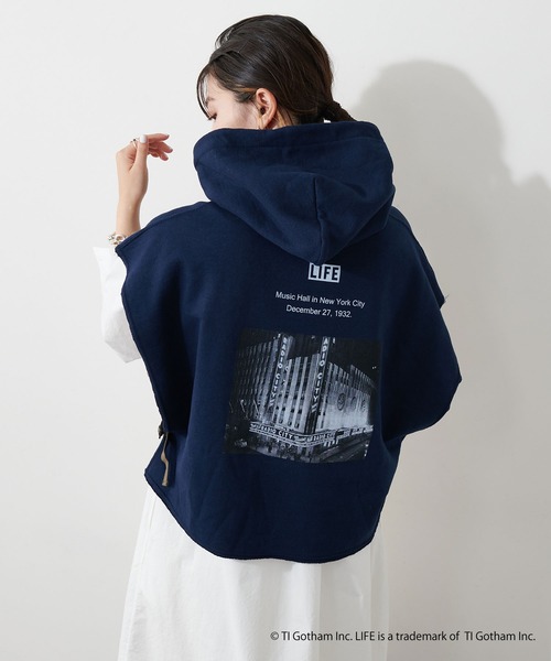 VOTE MAKE NEW CLOTHES(ボートメイクニュークローズ)の「【OT】トリプルネームスウェットトレーナーフーディー(スウェット・レディース・グレー/ネイビー・FREE)」の2枚目の写真