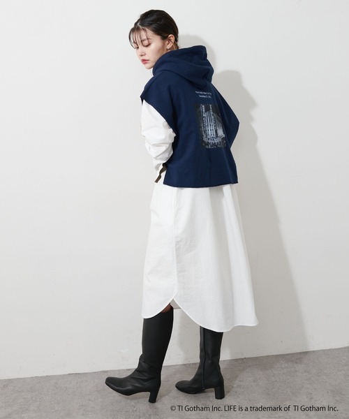 VOTE MAKE NEW CLOTHES(ボートメイクニュークローズ)の「【OT】トリプルネームスウェットトレーナーフーディー(スウェット・レディース・グレー/ネイビー・FREE)」の21枚目の写真