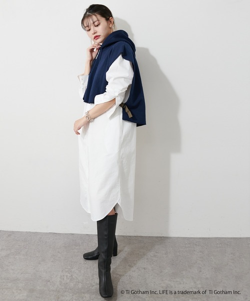 VOTE MAKE NEW CLOTHES(ボートメイクニュークローズ)の「【OT】トリプルネームスウェットトレーナーフーディー(スウェット・レディース・グレー/ネイビー・FREE)」の15枚目の写真