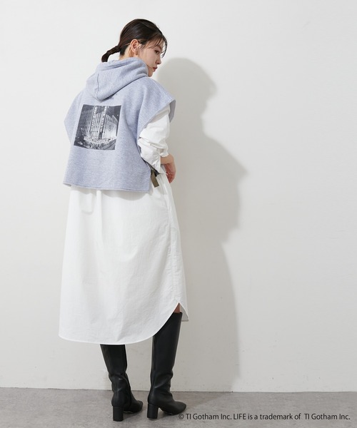 VOTE MAKE NEW CLOTHES(ボートメイクニュークローズ)の「【OT】トリプルネームスウェットトレーナーフーディー(スウェット・レディース・グレー/ネイビー・FREE)」の10枚目の写真