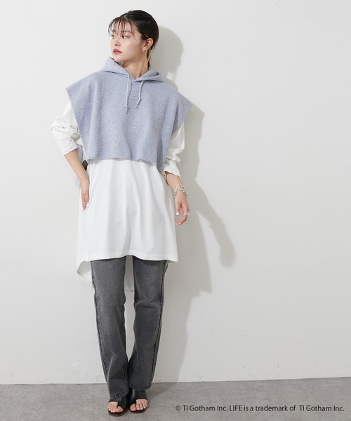 VOTE MAKE NEW CLOTHES(ボートメイクニュークローズ)の「【OT】トリプルネームスウェットトレーナーフーディー(スウェット・レディース・グレー/ネイビー・FREE)」の16枚目の写真