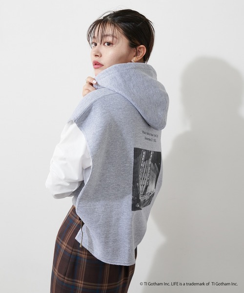 VOTE MAKE NEW CLOTHES(ボートメイクニュークローズ)の「【OT】トリプルネームスウェットトレーナーフーディー(スウェット・レディース・グレー/ネイビー・FREE)」の17枚目の写真