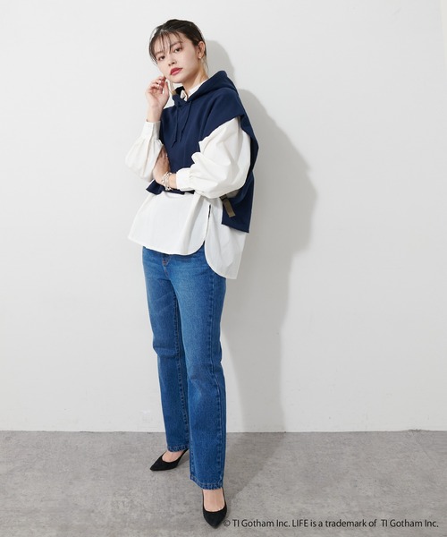 VOTE MAKE NEW CLOTHES(ボートメイクニュークローズ)の「【OT】トリプルネームスウェットトレーナーフーディー(スウェット・レディース・グレー/ネイビー・FREE)」の6枚目の写真