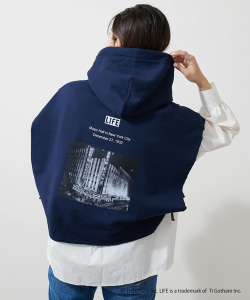 VOTE MAKE NEW CLOTHES(ボートメイクニュークローズ)の「【OT】トリプルネームスウェットトレーナーフーディー(スウェット・レディース・グレー/ネイビー・FREE)」の12枚目の写真