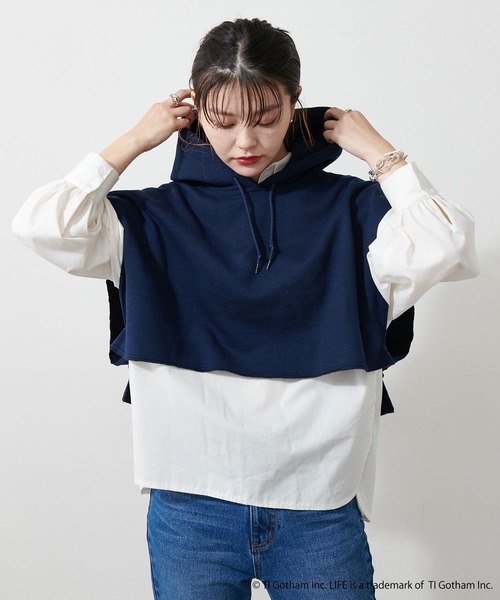 VOTE MAKE NEW CLOTHES(ボートメイクニュークローズ)の「【OT】トリプルネームスウェットトレーナーフーディー(スウェット・レディース・グレー/ネイビー・FREE)」の18枚目の写真