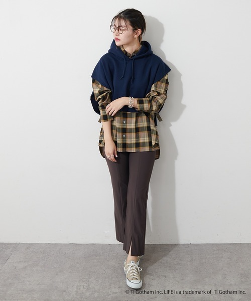 VOTE MAKE NEW CLOTHES(ボートメイクニュークローズ)の「【OT】トリプルネームスウェットトレーナーフーディー(スウェット・レディース・グレー/ネイビー・FREE)」の19枚目の写真