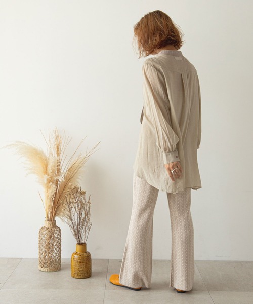 rectangle（レクタングル）の「ダイヤ柄ジャガードニットフレアパンツ（その他パンツ・レディース・ブラック/ベージュ/モカ/オリーブ・FREE）」の10枚目の写真