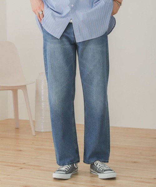 SENSE OF PLACE by URBAN RESEARCH(センスオブプレイスバイアーバンリサーチ)の「『セットアップ対応』デニムストレートパンツ(デニムパンツ・メンズ・インディゴブルー/ブラック/アイボリー・MEDIUM/LARGE)」の15枚目の写真