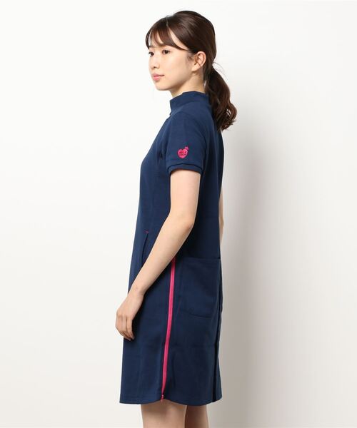 FILA(フィラ)の「【FILA GOLF/フィラゴルフ】ワンポイントロゴ ジャガード ダンボールニット モックネック ワンピース/UVカット/ストレッチ(ワンピース・レディース・ミックスグレー/ピンク/ネイビー・L/LL/M)」の5枚目の写真