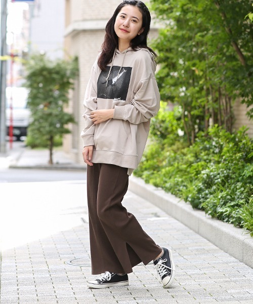 チチカカ（チチカカ）の「ワッフルｘテレコスリットパンツ（その他パンツ・レディース・ブラウン/グリーン・FREE）」の9枚目の写真