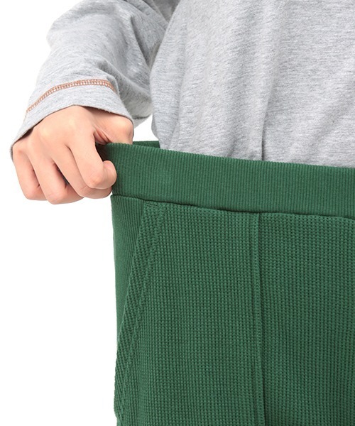チチカカ（チチカカ）の「ワッフルｘテレコスリットパンツ（その他パンツ・レディース・ブラウン/グリーン・FREE）」の6枚目の写真
