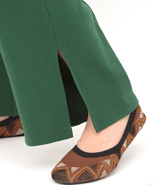 チチカカ（チチカカ）の「ワッフルｘテレコスリットパンツ（その他パンツ・レディース・ブラウン/グリーン・FREE）」の16枚目の写真