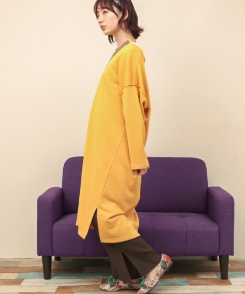 チチカカ（チチカカ）の「ワッフルｘテレコスリットパンツ（その他パンツ・レディース・ブラウン/グリーン・FREE）」の13枚目の写真