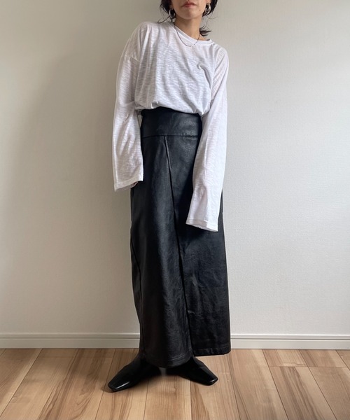 wee9s(ウィークス)の「loose fit slab tee / オーバーサイズルーズフィットスラブティーシャツ(Tシャツ/カットソー・レディース・ホワイト/ブラック/ピンク/オレンジ・FREE)」の19枚目の写真