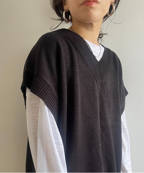 wee9s(ウィークス)の「loose fit slab tee / オーバーサイズルーズフィットスラブティーシャツ(Tシャツ/カットソー・レディース・ホワイト/ブラック/ピンク/オレンジ・FREE)」の10枚目の写真
