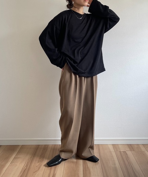 wee9s(ウィークス)の「loose fit slab tee / オーバーサイズルーズフィットスラブティーシャツ(Tシャツ/カットソー・レディース・ホワイト/ブラック/ピンク/オレンジ・FREE)」の20枚目の写真