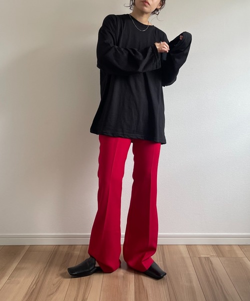wee9s(ウィークス)の「loose fit slab tee / オーバーサイズルーズフィットスラブティーシャツ(Tシャツ/カットソー・レディース・ホワイト/ブラック/ピンク/オレンジ・FREE)」の15枚目の写真
