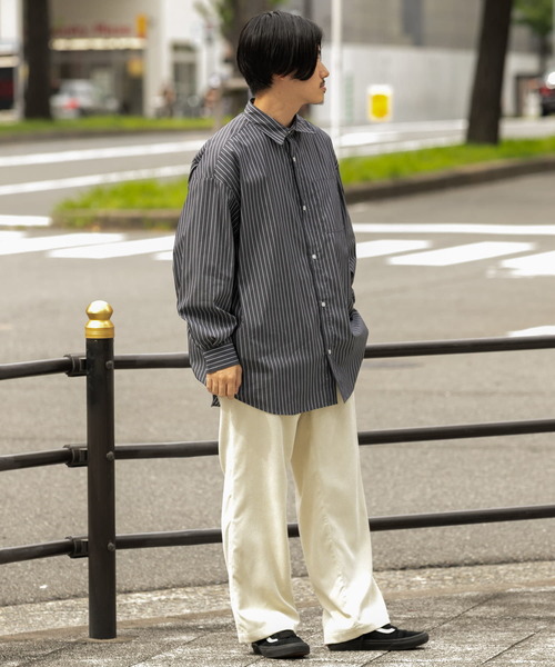 ITEMS URBANRESEARCH（アイテムズ アーバンリサーチ）の「オーバーサイズ ストライプシャツ（シャツ/ブラウス・メンズ・グレー/ネイビー/ブルー・SMALL/MEDIUM/LARGE）」の15枚目の写真