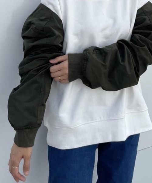 BEARDSLEY（ビアズリー）の「ブルゾンのお袖が切り替えになった《VVTIAN》カットソー（Tシャツ/カットソー・レディース・ホワイト・M）」の13枚目の写真