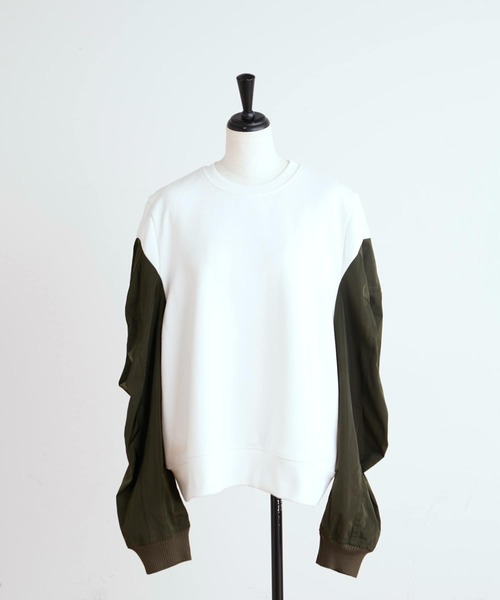 BEARDSLEY（ビアズリー）の「ブルゾンのお袖が切り替えになった《VVTIAN》カットソー（Tシャツ/カットソー・レディース・ホワイト・M）」の4枚目の写真