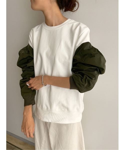 BEARDSLEY（ビアズリー）の「ブルゾンのお袖が切り替えになった《VVTIAN》カットソー（Tシャツ/カットソー・レディース・ホワイト・M）」の16枚目の写真