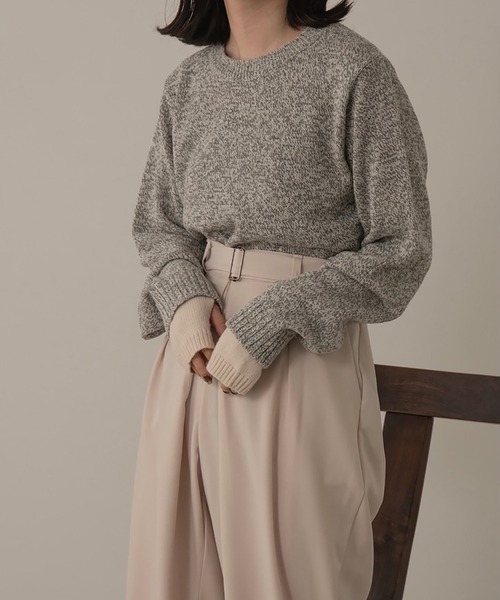lawgy(ラウジー)の「blend color short length knit(ニット/セーター・レディース・ブラウン/グレー・FREE)」の8枚目の写真