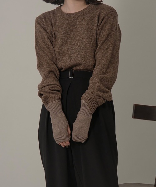 lawgy(ラウジー)の「blend color short length knit(ニット/セーター・レディース・ブラウン/グレー・FREE)」の11枚目の写真