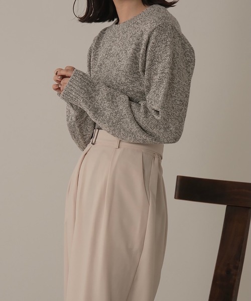 lawgy(ラウジー)の「blend color short length knit(ニット/セーター・レディース・ブラウン/グレー・FREE)」の5枚目の写真