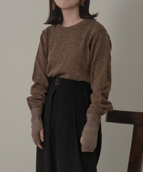 lawgy(ラウジー)の「blend color short length knit(ニット/セーター・レディース・ブラウン/グレー・FREE)」の18枚目の写真