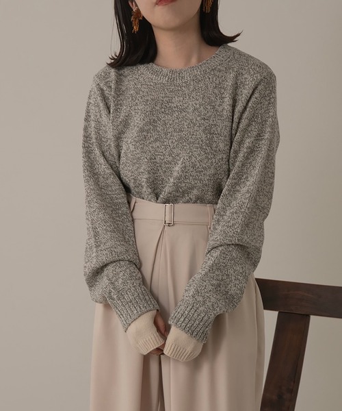 lawgy(ラウジー)の「blend color short length knit(ニット/セーター・レディース・ブラウン/グレー・FREE)」の4枚目の写真