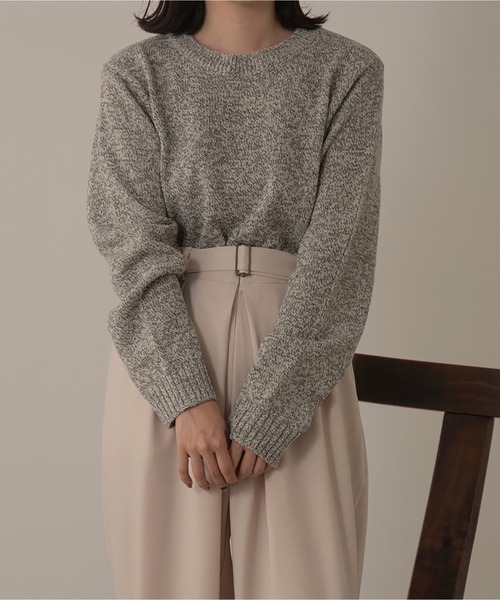 lawgy(ラウジー)の「blend color short length knit(ニット/セーター・レディース・ブラウン/グレー・FREE)」の7枚目の写真