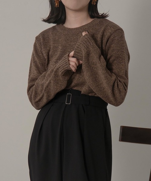 lawgy(ラウジー)の「blend color short length knit(ニット/セーター・レディース・ブラウン/グレー・FREE)」の15枚目の写真