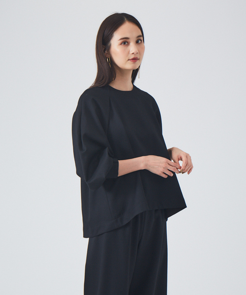 qualite（カリテ）の「ウールツイルブラウス◇セットアップ対応（シャツ/ブラウス・レディース・ブラウン系その他/ブラック・フリー）」の7枚目の写真