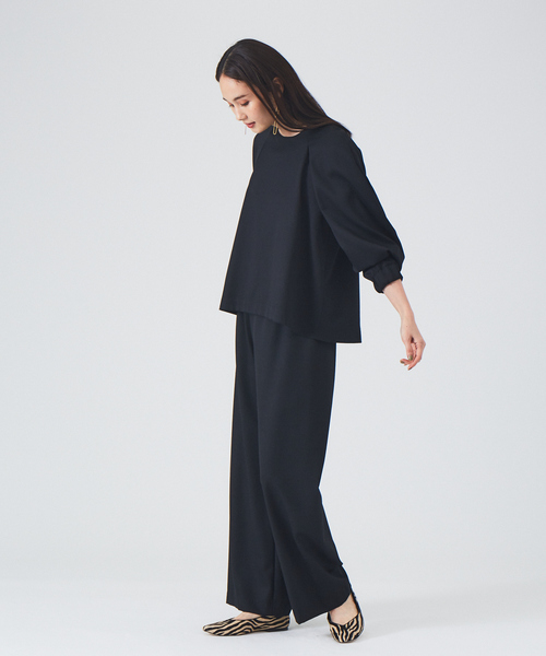 qualite（カリテ）の「ウールツイルブラウス◇セットアップ対応（シャツ/ブラウス・レディース・ブラウン系その他/ブラック・フリー）」の8枚目の写真