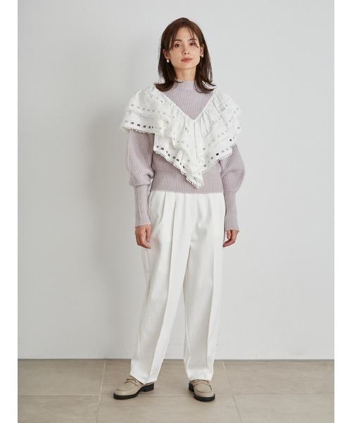 SNIDEL（スナイデル）の「エンブロイダリードッキングニットプル