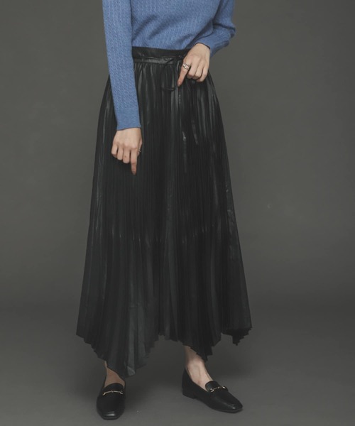 SENSE OF PLACE by URBAN RESEARCH（センスオブプレイスバイアーバンリサーチ）の「レザーライクプリーツスカート（スカート・レディース・ブラック/ライトベージュ・ONE）」の19枚目の写真