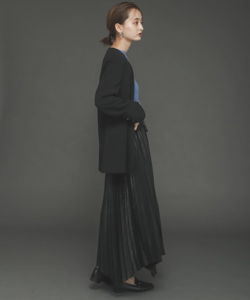 SENSE OF PLACE by URBAN RESEARCH（センスオブプレイスバイアーバンリサーチ）の「レザーライクプリーツスカート（スカート・レディース・ブラック/ライトベージュ・ONE）」の20枚目の写真