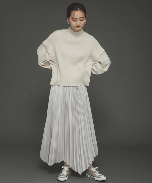SENSE OF PLACE by URBAN RESEARCH（センスオブプレイスバイアーバンリサーチ）の「レザーライクプリーツスカート（スカート・レディース・ブラック/ライトベージュ・ONE）」の21枚目の写真