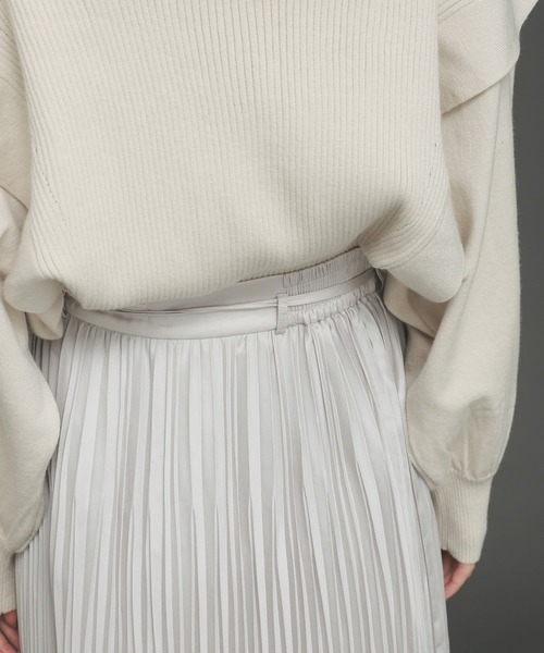 SENSE OF PLACE by URBAN RESEARCH（センスオブプレイスバイアーバンリサーチ）の「レザーライクプリーツスカート（スカート・レディース・ブラック/ライトベージュ・ONE）」の18枚目の写真