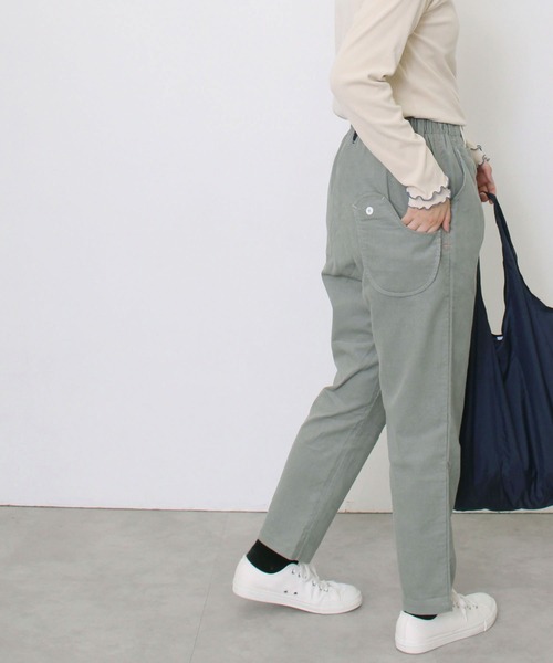 POU DOU DOU（プードゥドゥ）の「normesコーデュロイとりポケットパンツ（その他パンツ・レディース・ライトグレー/ネイビー/イエロー/アイボリー・3）」の18枚目の写真