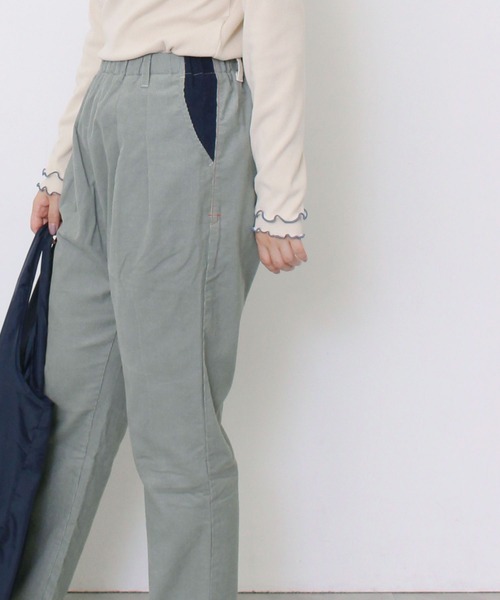 POU DOU DOU（プードゥドゥ）の「normesコーデュロイとりポケットパンツ（その他パンツ・レディース・ライトグレー/ネイビー/イエロー/アイボリー・3）」の6枚目の写真