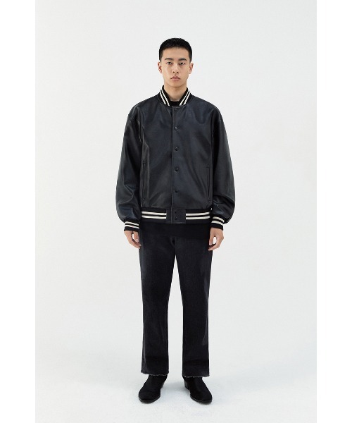 VIVASTUDIO（ビバスタジオ）の「VEGAN LEATHER STADIUM JACKET（ブルゾン・メンズ・ブラック・MEDIUM/LARGE）」の2枚目の写真