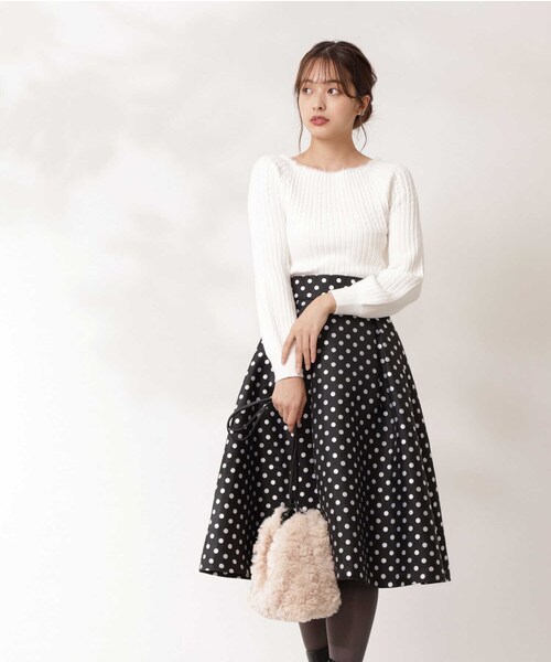 PROPORTION BODY DRESSING（プロポーションボディドレッシング）の「ポルカドットタックフレアＳＫ / 1211220107（スカート・レディース・ブラック/ブラウン系その他・X-SMALL/SMALL/MEDIUM）」の4枚目の写真