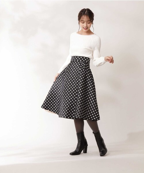 PROPORTION BODY DRESSING（プロポーションボディドレッシング）の「ポルカドットタックフレアＳＫ / 1211220107（スカート・レディース・ブラック/ブラウン系その他・X-SMALL/SMALL/MEDIUM）」の5枚目の写真