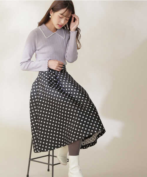 PROPORTION BODY DRESSING（プロポーションボディドレッシング）の「ポルカドットタックフレアＳＫ / 1211220107（スカート・レディース・ブラック/ブラウン系その他・X-SMALL/SMALL/MEDIUM）」の7枚目の写真