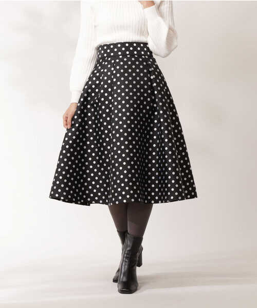 PROPORTION BODY DRESSING（プロポーションボディドレッシング）の「ポルカドットタックフレアＳＫ / 1211220107（スカート・レディース・ブラック/ブラウン系その他・X-SMALL/SMALL/MEDIUM）」の8枚目の写真