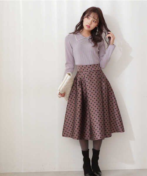 PROPORTION BODY DRESSING（プロポーションボディドレッシング）の「ポルカドットタックフレアＳＫ / 1211220107（スカート・レディース・ブラック/ブラウン系その他・X-SMALL/SMALL/MEDIUM）」の12枚目の写真